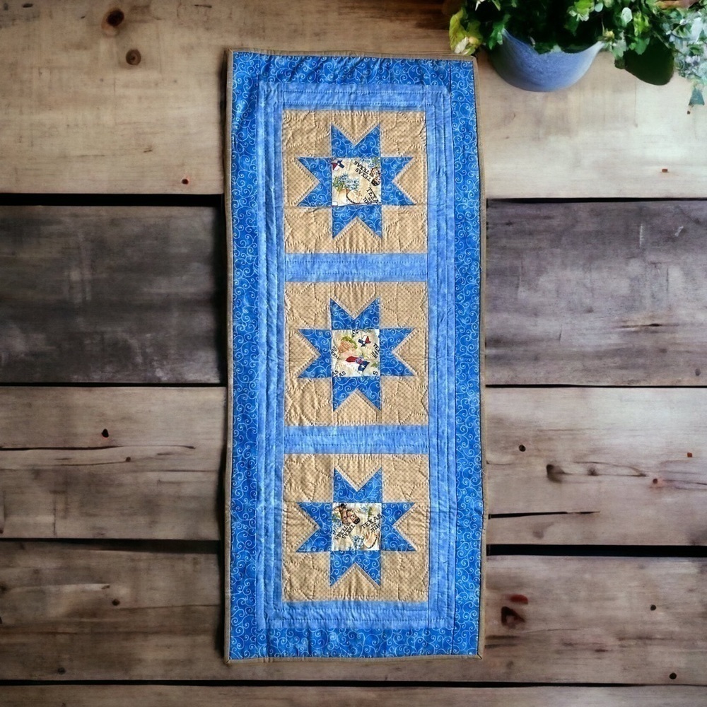 • Texas • Quilted & Embroidered Reversible Table Runner